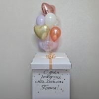 Коробка с воздушными шарами "Нежный букет"